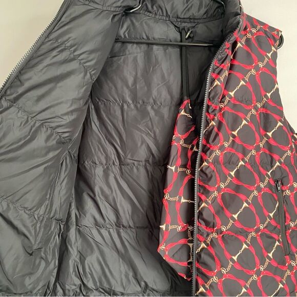 IBKUL Bitty Black & Red Quilted Horsebit Puffer Golf Vest Medium NWT - Picture 6 of 10